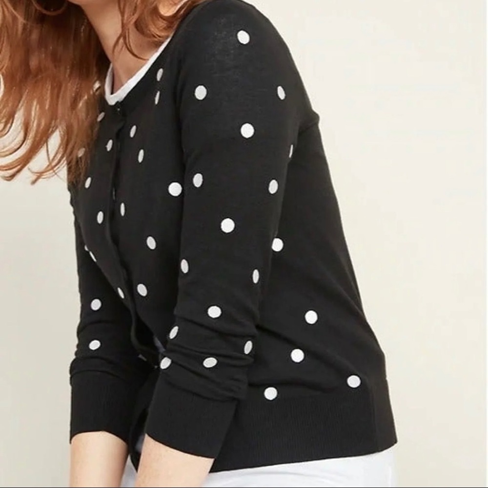 NEW NWT Old Navy Crew Neck Polka Dot Cardigan - Picture 5 of 6